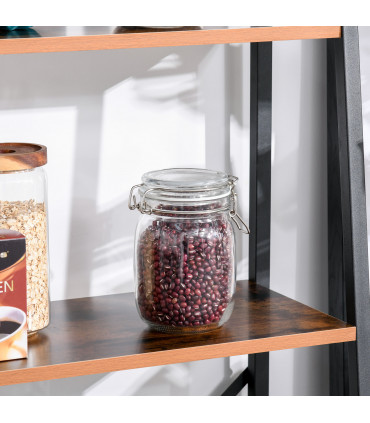 4-Tier Minimalistic Ladder Shelf Unit Steel Frame Home Display Storage