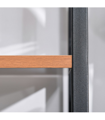 4-Tier Minimalistic Ladder Shelf Unit Steel Frame Home Display Storage