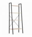 Shelf Unit 4-Tier Minimalistic Ladder Steel Frame Home Display Storage Beige