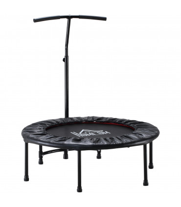 Mini Trampoline Black Steel Oxford Fabric PE 101L x 101W x 116-132H cm