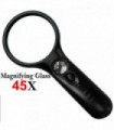 45X Magnifying Glass with Light LED Illuminated Reading Jewellery Loupe Handheld