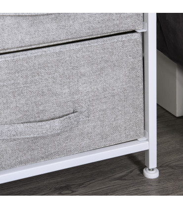 Linen Grey 5 Drawer Storage Unit w/ Shelf Handles 77H x 83W x 29Dcm