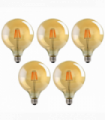 LED Dimmable Bulb 5 Pack E27 Vintage Amber Glass Warm White 2700K Light Bulbs