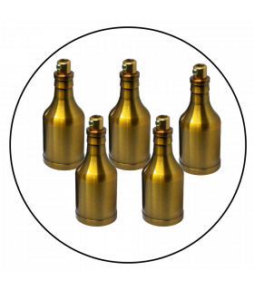 Vintage Industrial Lamp Light Bulb Holder Yellow Brass Aluminum E-27 Screw-On