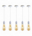 Pendant Lights Vintage Metal White Ceiling Pendant Lamp E27 Base 5 Pack