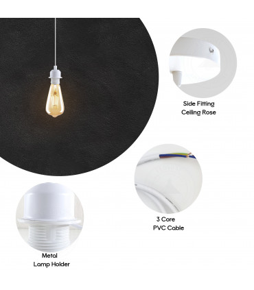 Pendant Lights Vintage Metal White Ceiling Pendant Lamp E27 Base 5 Pack