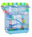 5 Tiers Blue Plastic Hamster Cage Animal Travel Carrier Habitat Kit