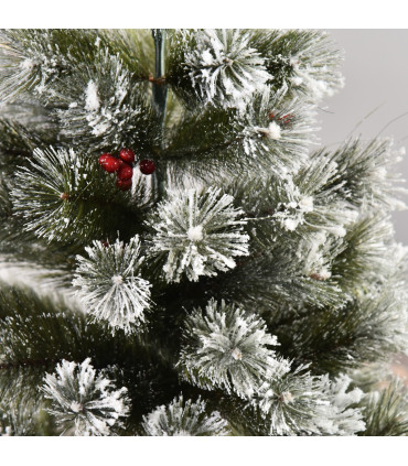 Indoor Christmas Tree Artificial Berry Xmas Deco Metal Stand and 184 Tips 150cm