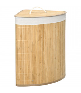 Bamboo Corner Laundry Hamper 38x38x57cm 55L - Dirty clothes storage solution