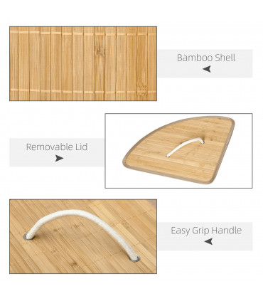 Bamboo Corner Laundry Hamper 38x38x57cm 55L - Dirty clothes storage solution