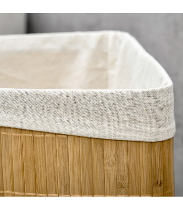 Bamboo Corner Laundry Hamper 38x38x57cm 55L - Dirty clothes storage solution