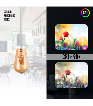 Light Bulb Amber Glass 5Pack E27 LED Edison Dimmable Vintage Warm White