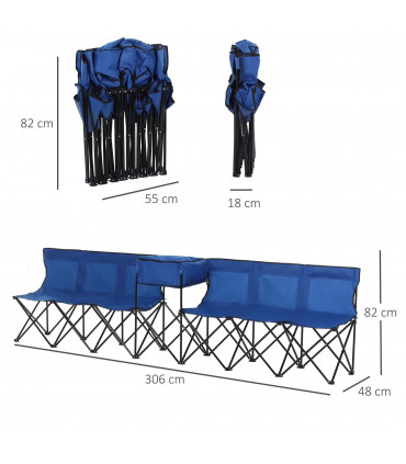 6-Seat Folding Camping Bench