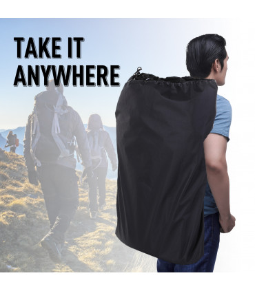 Outdoor 6 Seat Camping Bench Folding Portable with Cooler Bag Black Oxford Cloth