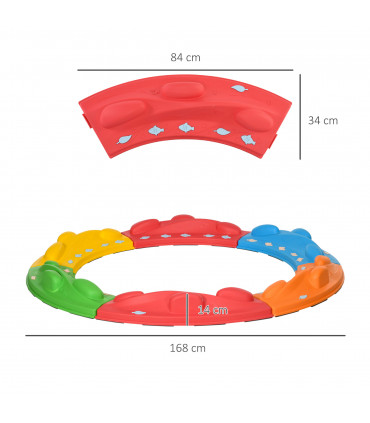 Balance Beam Multicoloured PP TPE 306L x 128W x 14H cm Kids Stepping Stones