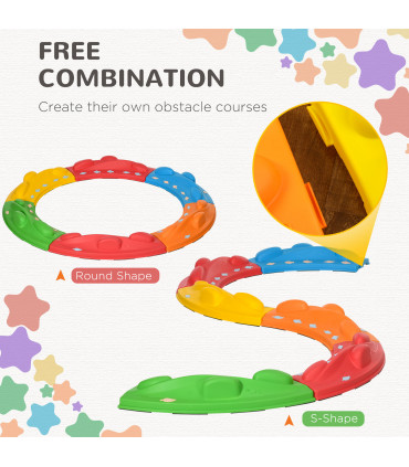 Balance Beam Multicoloured PP TPE 306L x 128W x 14H cm Kids Stepping Stones