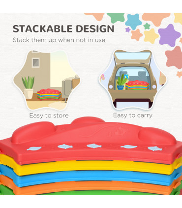 Balance Beam Multicoloured PP TPE 306L x 128W x 14H cm Kids Stepping Stones