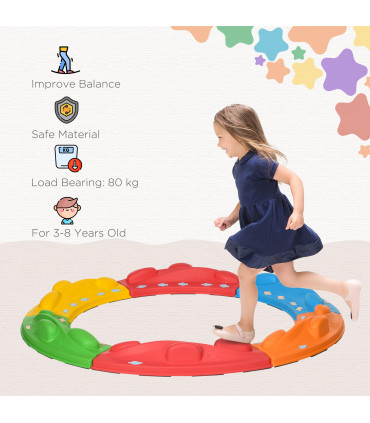 Balance Beam Multicoloured PP TPE 306L x 128W x 14H cm Kids Stepping Stones