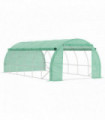 Greenhouse Walk-in tunnel 597L x 302W x 200Hcm Green Galvanised Steel PE