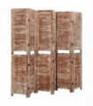 6-Panel Room Divider Brown 210x165 cm Solid Wood Paulownia