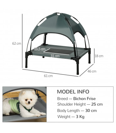 Elevated dog bed gazebo