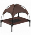 Elevated Pet Bed Dog Cot Tent Canopy Outdoor Brown 61L x 46W x 62H cm