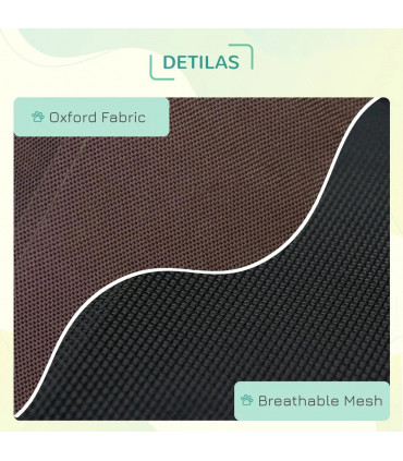 Elevated Pet Bed Dog Cot Tent Canopy Outdoor Brown 61L x 46W x 62H cm