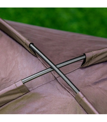 Elevated Pet Bed Dog Cot Tent Canopy Outdoor Brown 61L x 46W x 62H cm