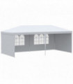 Garden Gazebo White Polyethylene Plastic 5.83m x 2.95m x 2.55m Large Spacious