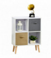 Storage Cabinet White 70 x 56cm Freestanding 4 Cube Storage Cabinet