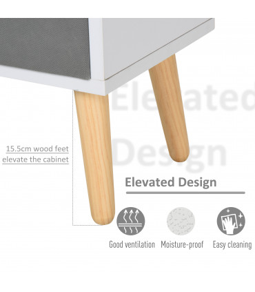 Storage Cabinet White 70 x 56cm Freestanding 4 Cube Storage Cabinet