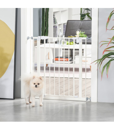 Adjustable White Metal Pet Gate