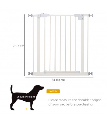 Adjustable White Metal Pet Gate