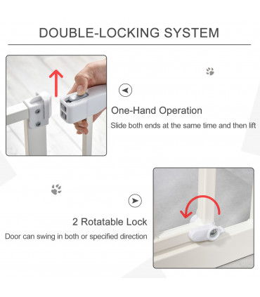 Adjustable White Metal Pet Gate