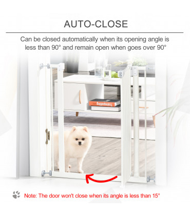 Adjustable White Metal Pet Gate