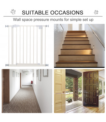 Adjustable White Metal Pet Gate