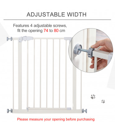 Adjustable White Metal Pet Gate