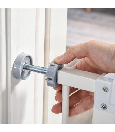 Adjustable White Metal Pet Gate