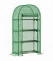 Greenhouse with Storage Shelf, Roll-Up ZipDoor PE Cover, Green 80cmx49cmx160cm