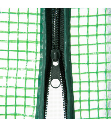 Greenhouse with Storage Shelf, Roll-Up ZipDoor PE Cover, Green 80cmx49cmx160cm