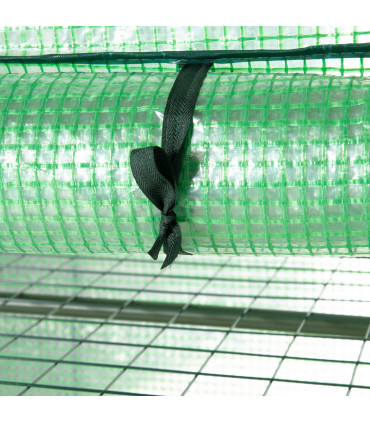 Greenhouse with Storage Shelf, Roll-Up ZipDoor PE Cover, Green 80cmx49cmx160cm