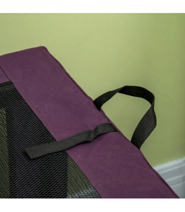 Mesh Purple 80cm Foldable Pet Carrier Cat Bag w/ Cushion, Small, Medium Dogs