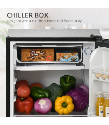 Under Counter Fridge 91L Black 47.5cm x 44.2cm x 84cm Freestanding Chiller Box