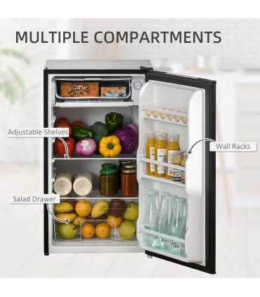 Under Counter Fridge 91L Black 47.5cm x 44.2cm x 84cm Freestanding Chiller Box