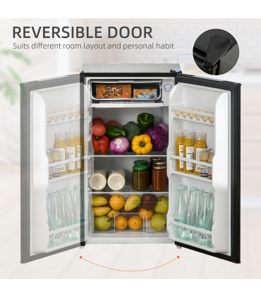 Under Counter Fridge 91L Black 47.5cm x 44.2cm x 84cm Freestanding Chiller Box