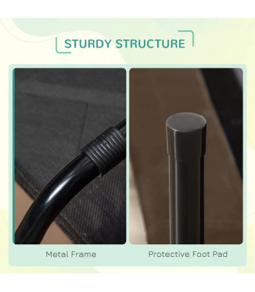 Metal Brown 92 cm Elevated Pet Bed Dog Cot Tent with Canopy Outdoor Coffee