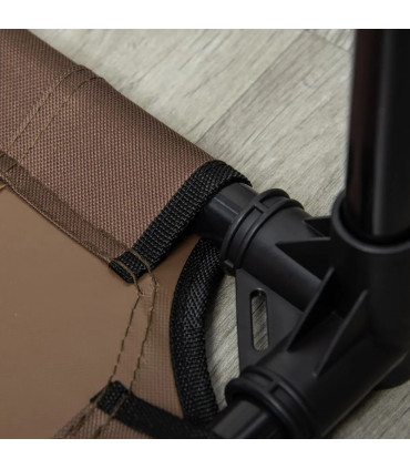 Metal Brown 92 cm Elevated Pet Bed Dog Cot Tent with Canopy Outdoor Coffee