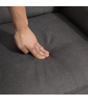 Accent Armchair Home Furniture Retro Tufted Club Wood Fabric Dark Grey