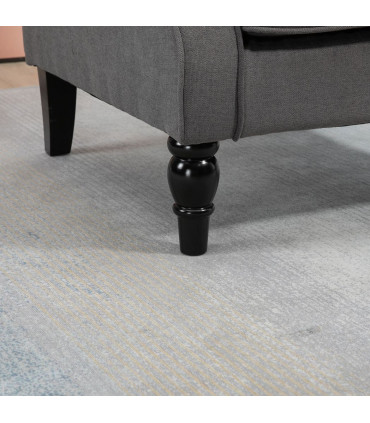 Accent Armchair Home Furniture Retro Tufted Club Wood Fabric Dark Grey