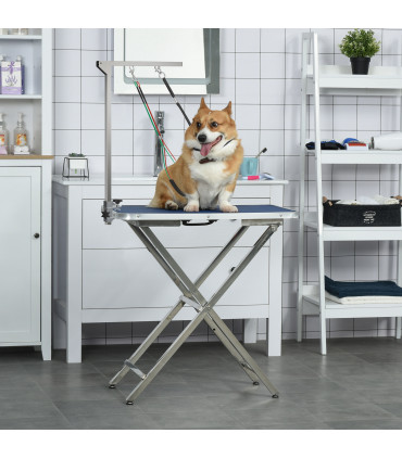 Adjustable Pet Grooming Arm Foldable Grooming Holder w/ Clamp, for Medium Dogs